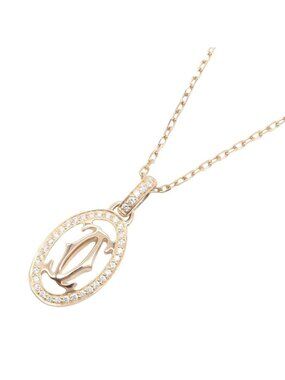 Cartier Necklace Double C Diamond 18K Pink Gold